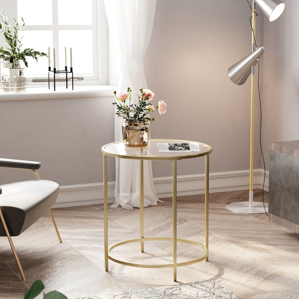 2 Tier Small Round End Table Glass | Wayfair